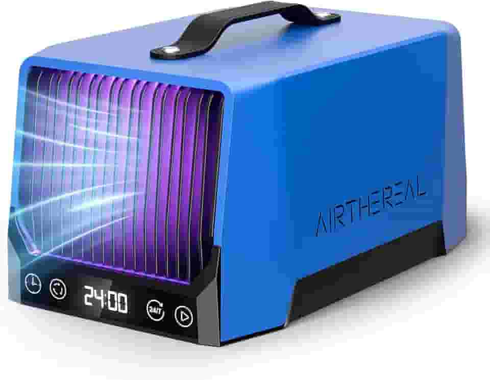 Airthereal Gerador de ozônio de mesa DA25, eliminador de odores de alta capacidade de 60.000 mg/h para fumaça, COV e odores de animais de estimação, máquina de ozônio portátil para casa, garagem e