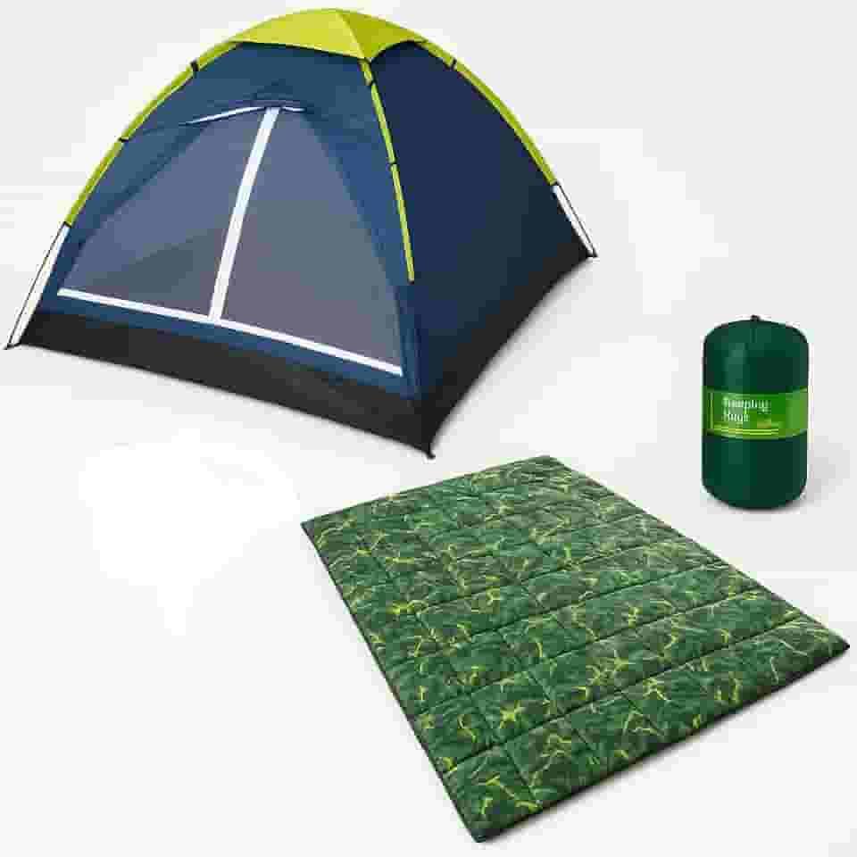 Kit Barraca De Camping 3 Pessoas + 1 Colchonete Casal