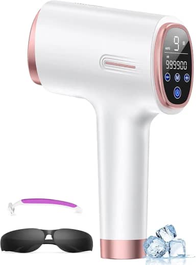 Remoção de pelos a laser para mulheres e homens, contato com resfriamento de gelo de 7,2 °C, alternativa segura e praticamente indolor ao dispositivo de depilação IPL de salão de beleza, depilação de