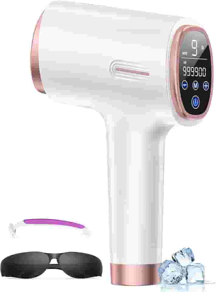 Remoção de pelos a laser para mulheres e homens, contato com resfriamento de gelo de 7,2 °C, alternativa segura e praticamente indolor ao dispositivo de depilação IPL de salão de beleza, depilação de