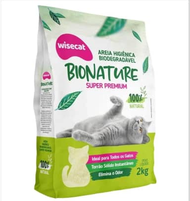 Bionature Areia Higiênica para Gatos Biodegradável Wisecat 10kg