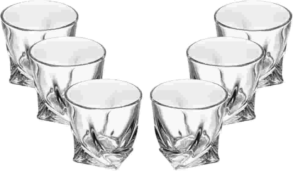 WOLFF - Conjunto 6 Copos para Whisky de Cristal Tortile 310ml