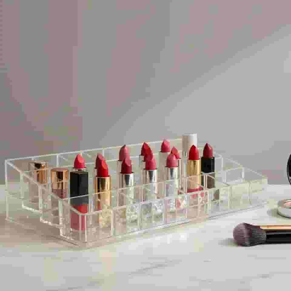 Organizador Em Acrílico Porta Batom Com 36 Divisórias Maquiagem