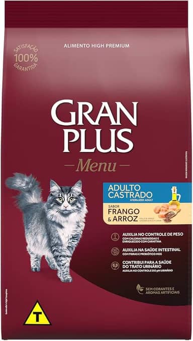 Granplus Ração Para Gatos Castrados Gran Plus Frango E Arroz 10 1Kg
