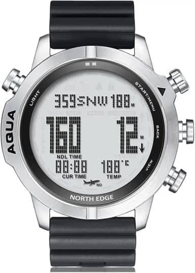 Relógio de computador de mergulho profissional Aqua para homens, mergulho, NDL, 50 m, relógio de mergulho com bússola, altímetro, barômetro, pedômetro, 100 m, à prova d'água,