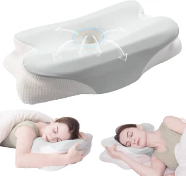 Travesseiro de pescoço cervical para alívio da dor no pescoço e ombro Travesseiro ergonômico de espuma de memória Travesseiro cervical para dormentes laterais de barriga para trás Travesseiros de apoi