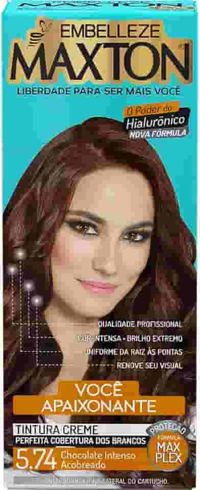 Tinta de Cabelo Maxton Chocolate Intenso Acobreado 5.74 Apaixonante