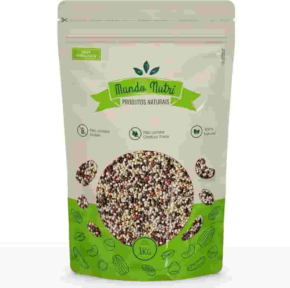 1kg Mix De Quinoa Branca, Preta e Vermelha Grãos Mundo Nutri
