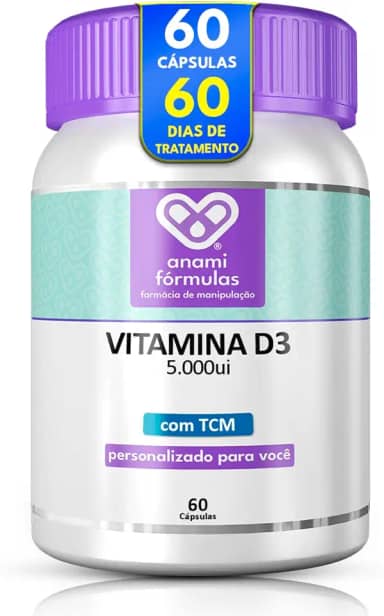 Vitamina D3 5.000ui Com Tcm - 60 Cápsulas