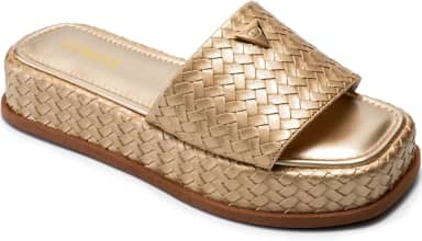 Sandália Feminina Tamanco Flatform Confortável Juta