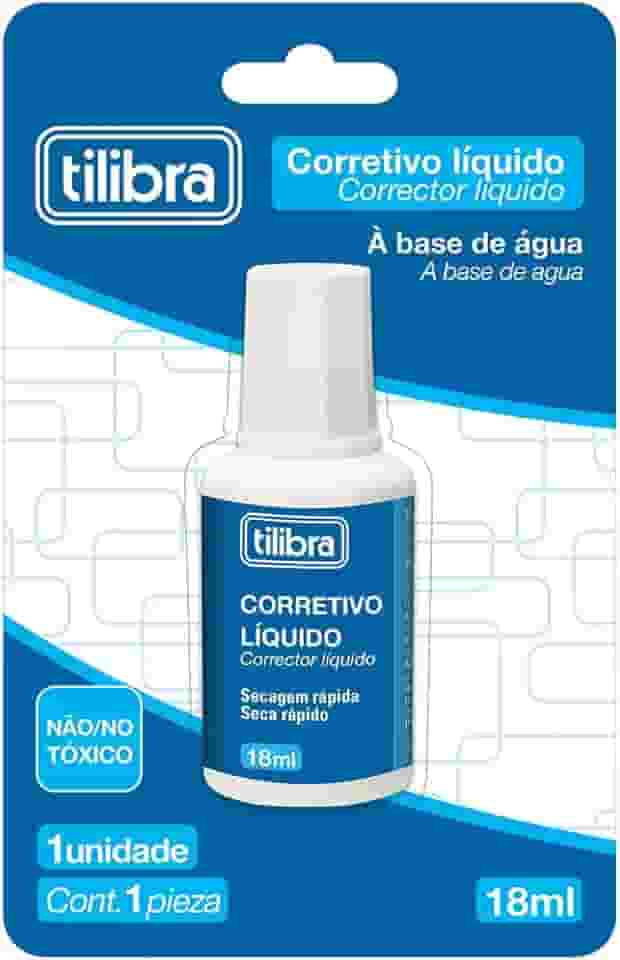 Tilibra - Corretivo Líquido 18ml - Blister com 1 Unidade