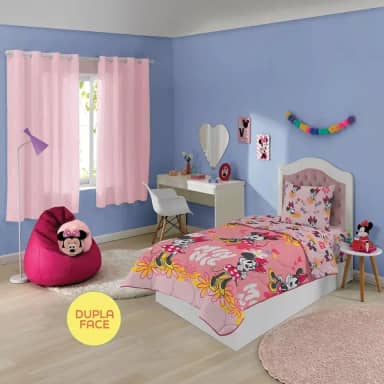 Lepper, Edredom Minnie Solteiro Infantil Dupla Face Microfibra Lepper