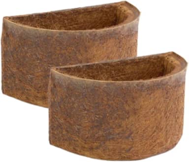 Kit 2 Vaso Meia Lua De Parede Natural Orgânico Xaxim de Fibra de Coco Pequeno 02 Para Samambaia