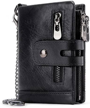 Carteira Antifurto RFID Masculina Locked - Couro Legítimo, Compacta e Resistente, Bloqueio de Radiofrequência, Tamanho Ideal para Bolso, Design Clássico e Sofisticado