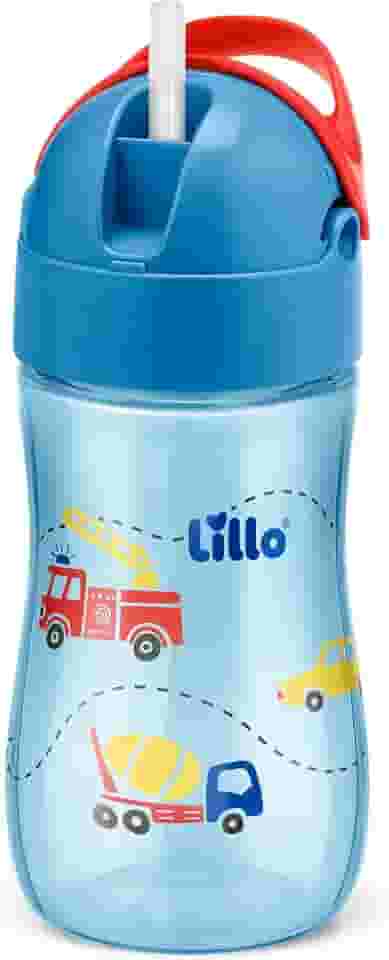 Lillo Copo Infantil Com Canudo Evolution 300Ml Azul -