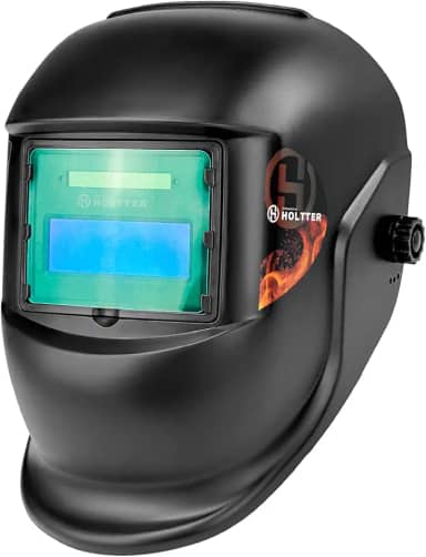 HOLTTER, Máscara de Solda Automática Autoescurecimento Ajustável Solda MIG TIG Eletrodo Visor rebatível Proteção UV IV Sensores Arco