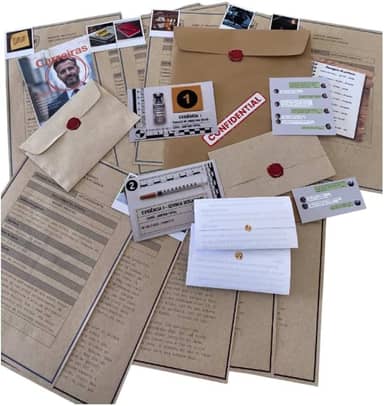 Jogo de investigação criminal - Jantar Fatal- Experiência imersiva de detetive!