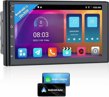 Central Multimídia Android 13, Central Multimídia Automotivo, Multimídia Automotivo, Slim, Tela Ips 7” Full Touch, 2/32gb, Usb, Aux, Bluetooth, Carplay E Android Auto Conectividade Com Ou Sem Fio