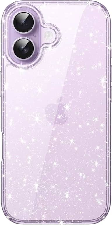 JETech Capa Glitter para iPhone 17 6,3 Polegadas, Case Protetora de Telefone à Prova de Choque com Brilho Brilhante, Fofa e Brilhante para Mulheres e Meninas (Roxo)
