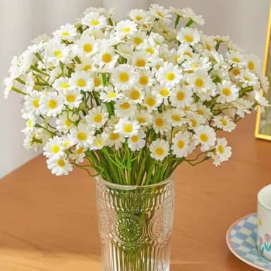 6 peças/buquê de margaridas artificiais pequenas margaridas buquê de flores falsas para decoração de mesa de festa de casamento, cabeça 2,6 cm