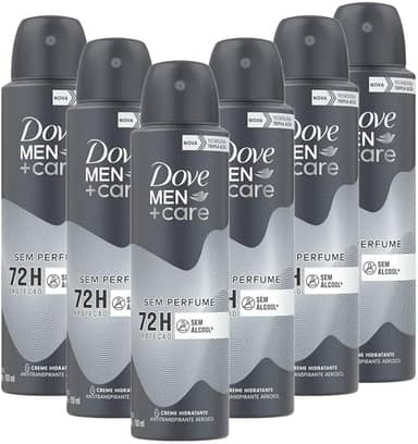 Kit 6 Desodorantes Dove Men+care Antitranspirante Aerossol Sem Perfume 150ml