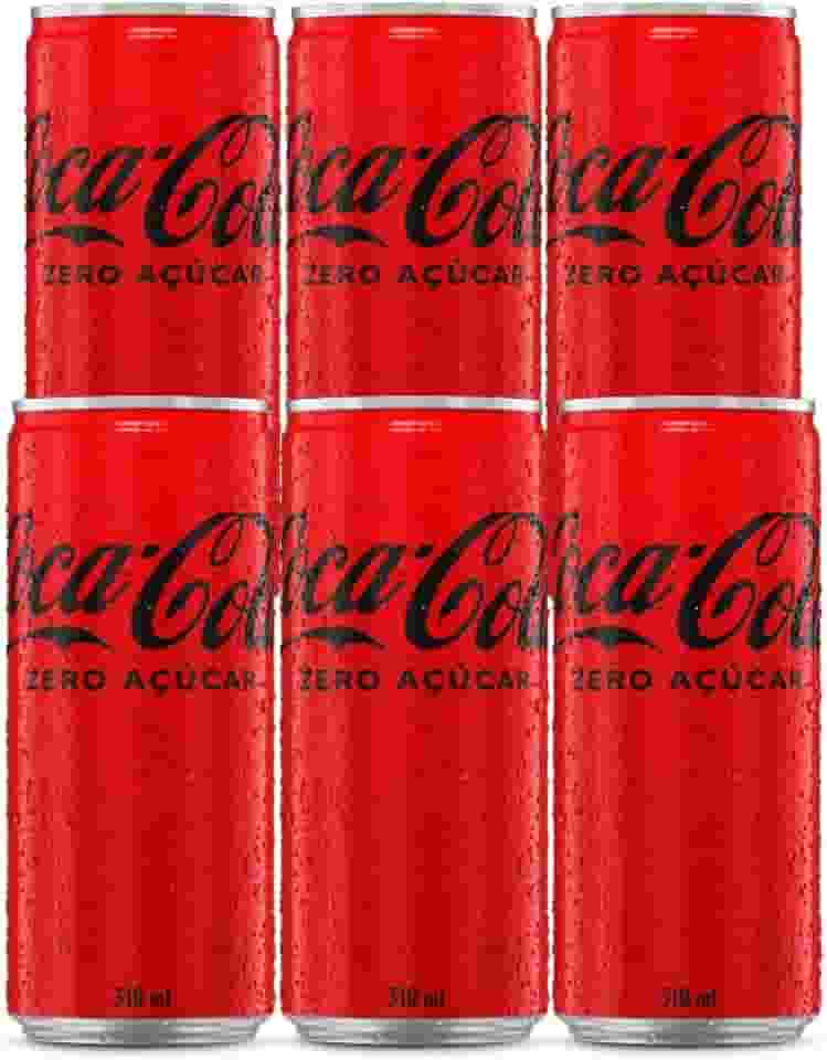 Pack de Coca Cola Sem Açúcar Lata 310ml 6 unidades