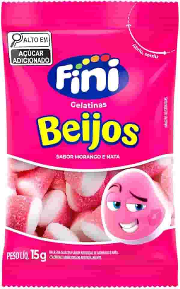 AMOTAOS Balas De Gelatina Beijos De Morango Fini Com 12 Unidades (1 pacote)