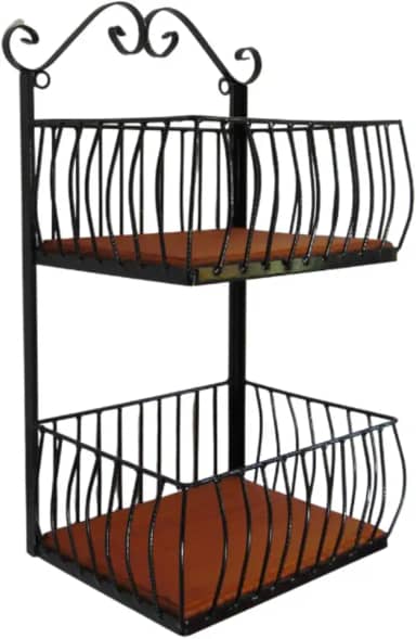 Fruteira De Parede Aramado 2 Cestos Super Resistente Rústico