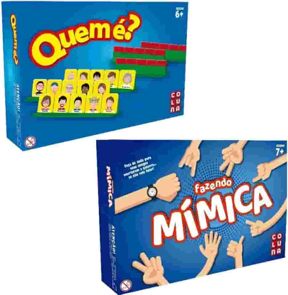 Kit 2 Jogos De Tabuleiro Fazendo Mímica Adivinhação + Quem E Quem Sou Eu