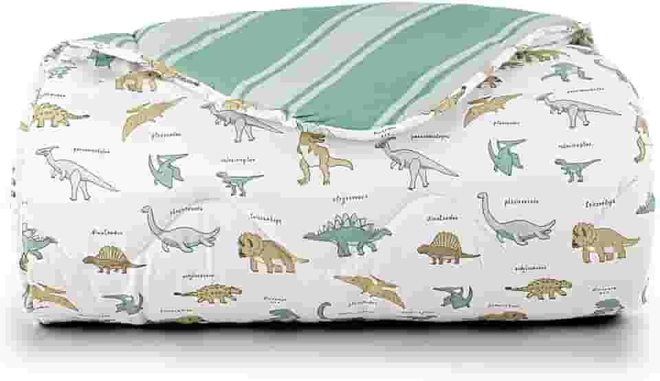 Edredom Cobertor Lutti Solteiro Infantil Dupla Face 200 Fios Dinossauro Verde