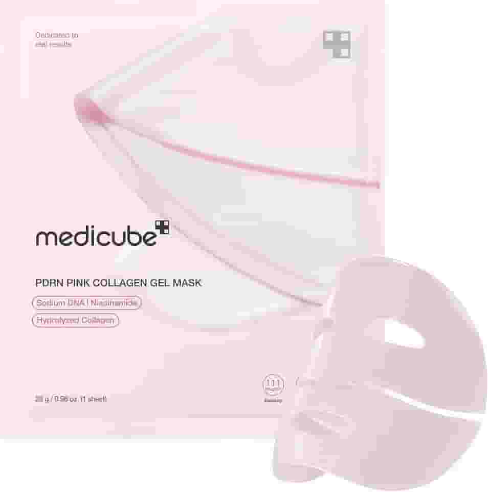 medicube Máscara De Gel Gelatinoso Colágeno Rosa Salmon Dna Pdrn, Facial Noturna Para Pele Com Brilho Radiante - Elasticidade, Hidratação, Firmeza E Cuidados A Coreanos, 28G, 1 Unidade