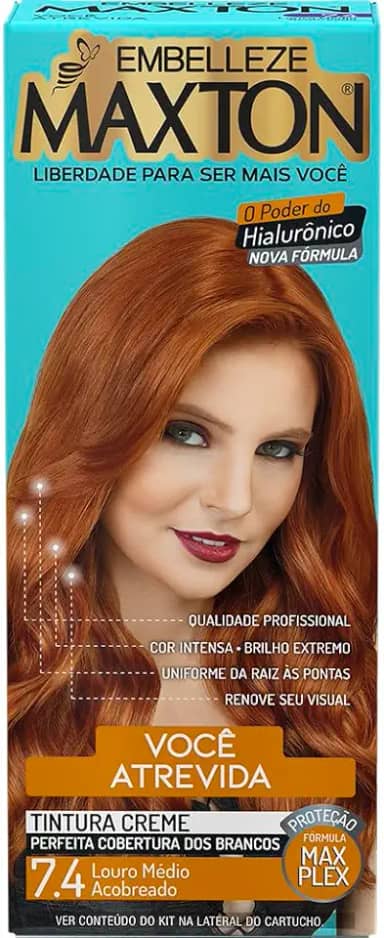 Embelleze Tinta De Cabelo Maxton Louro Médio Acobreado 7.4 Atrevida