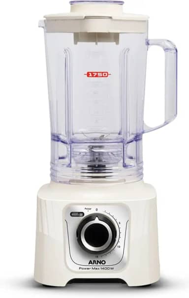 Liquidificador Arno Powermax 1400W LN64, Marfim, com 6 Lâminas Powelix Pro, 3,1L de Capacidade, 15 Velocidades e Design Moderno, 110V