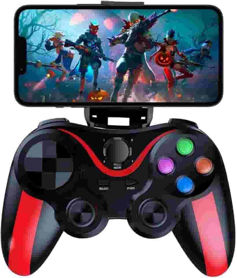 Controle Bluetooth para Celular, iOS, Android, PC, Suporte Integrado, Gamepad Recarregável com Joystick Ergonômico, Compatível com Smart TVs, Jogos Mobile, Ideal para Jogos e Aplicativos G7 (Vermelho)