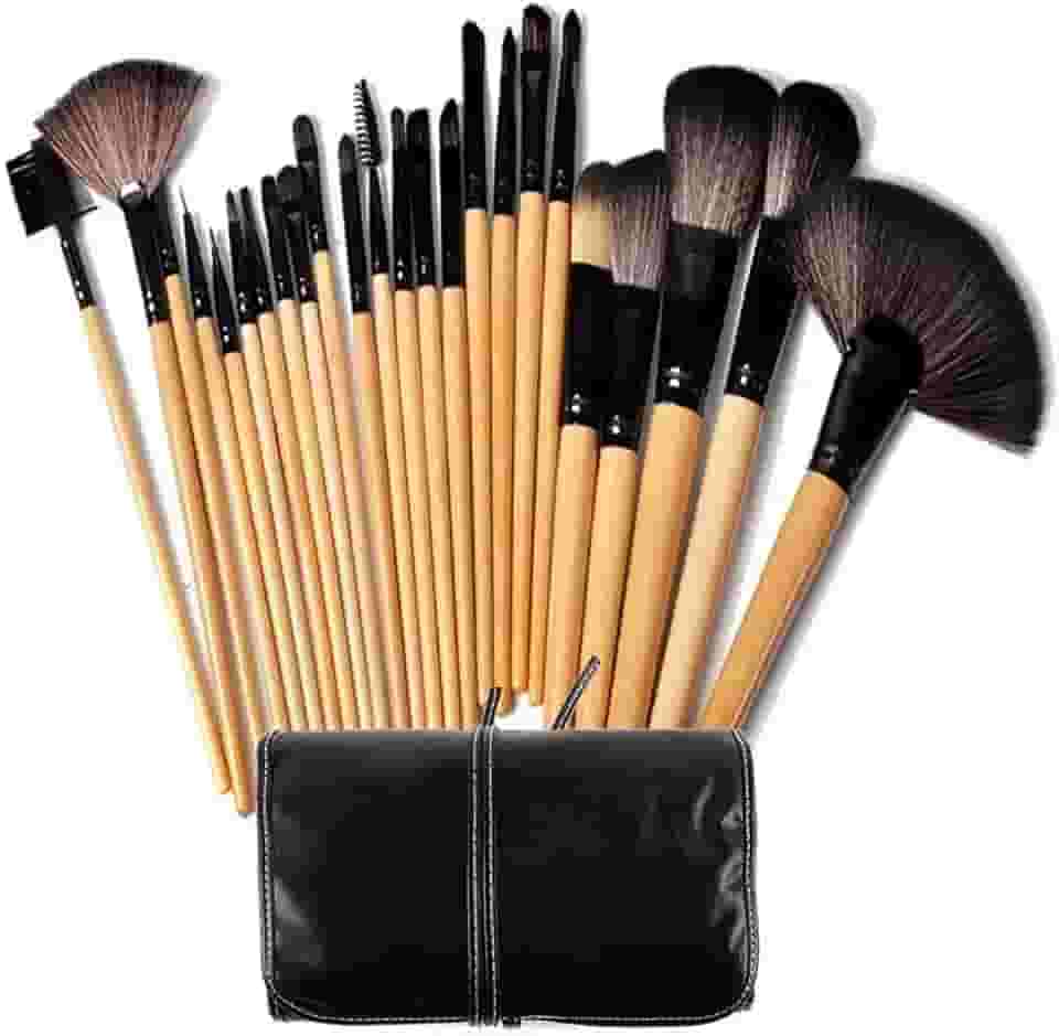 Kit de 24 pinceis para maquiagem profissional com estojo CBR03457
