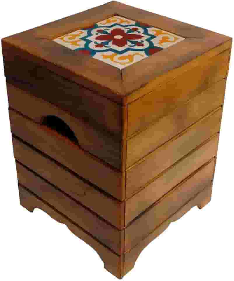 Banco Madeira Volpi Baú Com Ladrilho Hidráulico (A1)