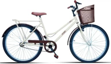 Bicicleta Forss Rose Retro, Aro 26, Feminina, Com Cestinha, Sem Marchas, Freio V-Brake