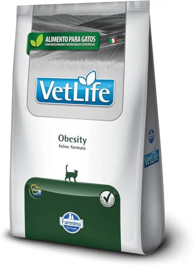 Ração Farmina Vet Life Natural Obesity para Gatos Adultos Obesos 2Kg