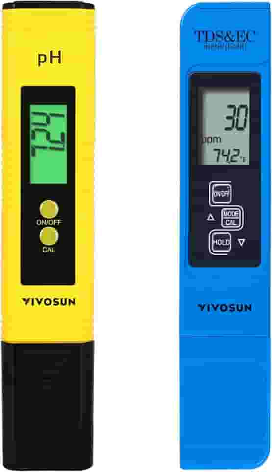 Combo de medidor de pH e TDS da VIVOSUN, 0,05ph, medidor de pH tipo caneta de alta precisão +/- 2% de precisão de leitura 3 em 1 medidor de temperatura TDS EC