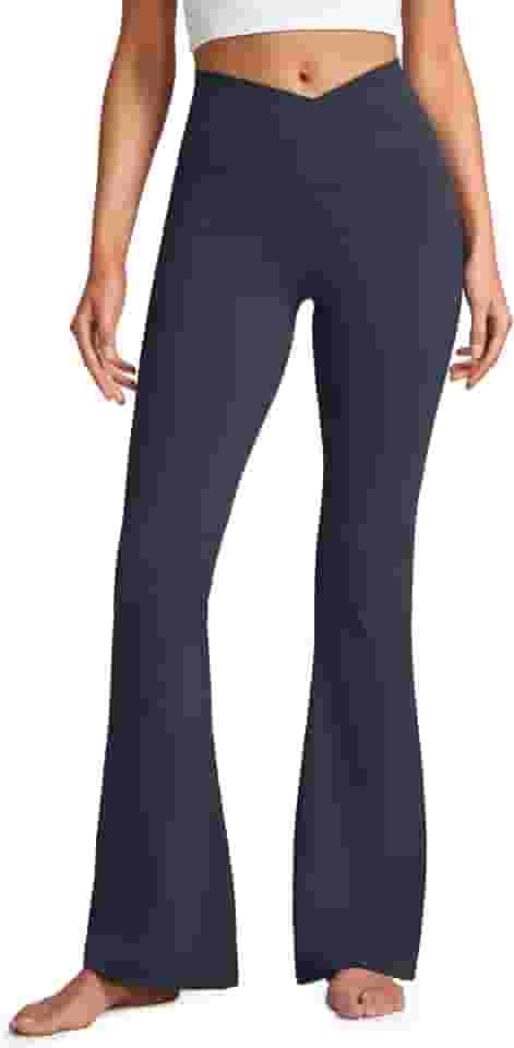 Leggings Flare para Mulheres Cintura Alta V Cruz Bootcut Bell Bottoms Calças de Yoga Butterluxe 31 polegadas