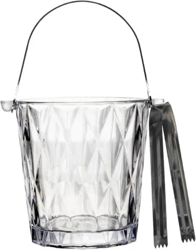 LYOR - Balde para Gelo de Vidro com Alça e Pegador Diamond 1L
