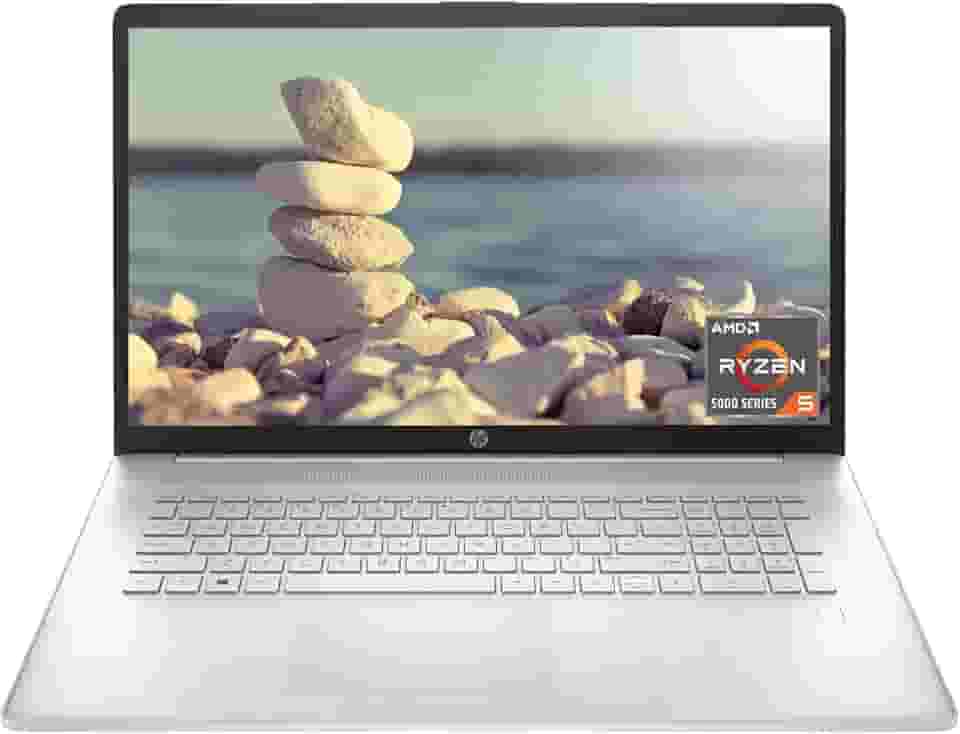 HP Laptop 17, tela FHD de 17,3 polegadas, AMD Ryzen 5 5500U, SSD de 12 GB, SSD de 256 GB, webcam, HDMI, leitor de impressão digital, Wi-Fi, Windows 11 Home, prata