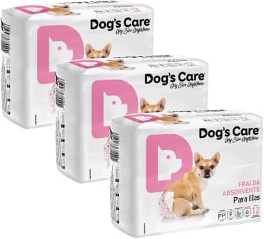 Kit de Fraldas Higiênicas para Cães Fêmea - Dog's Care - Tamanho M - 72 Unidades