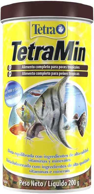Tetra Tetramin Flakes 200g Tetra Para Todos Os Tipos de Peixe Todas As Fases,