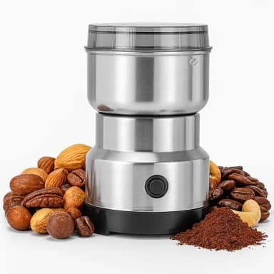 Moedor Elétrico de Café e Grãos 200W Inox – Triturador Multiuso para Café, Ervas, Especiarias, Sementes e Cereais – Compacto e Potente