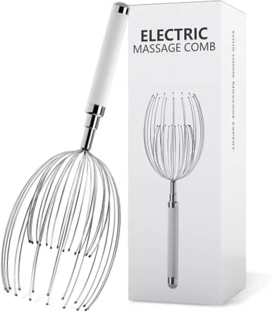 Winyoung Massageador de cabeça para couro cabeludo, massageador elétrico de couro cabeludo com 20 dedos de metal – ferramenta de massagem de cabelo e arranhador de cabeça, à prova d'água para alívio