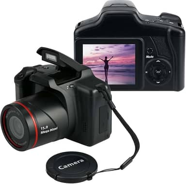 Acuvar Câmera digital de 16 MP, mini câmera compacta estilo SLR com LCD de 2,4 polegadas, zoom de 16x, sensor CMOS – câmera vlogging aponte e atire para fotografia, YouTube, crianças, iniciantes e