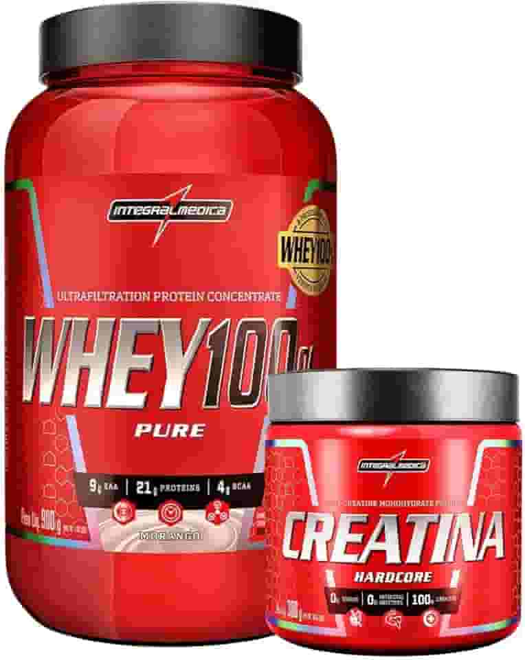 Combo Whey Protein Concentrado Morango + Creatina Hardcore - Integralmédica