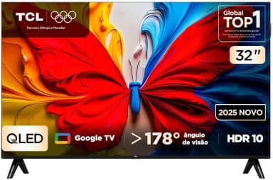 Smart TV TCL 32 Polegadas HD QLED S5K WiFi Bluetooth Google TV 2 HDMI HDR10 Dolby Audio 32S5K