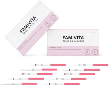 Teste de Gravidez - Detecta o positivo antes do atraso menstrual com a maior sensibilidade do mercado (10 Testes)
